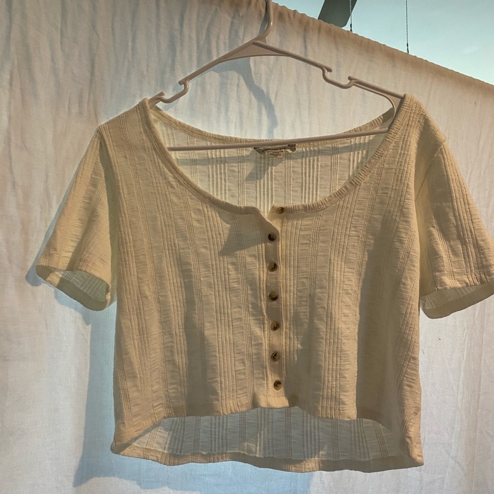 American Eagle White Crop Top